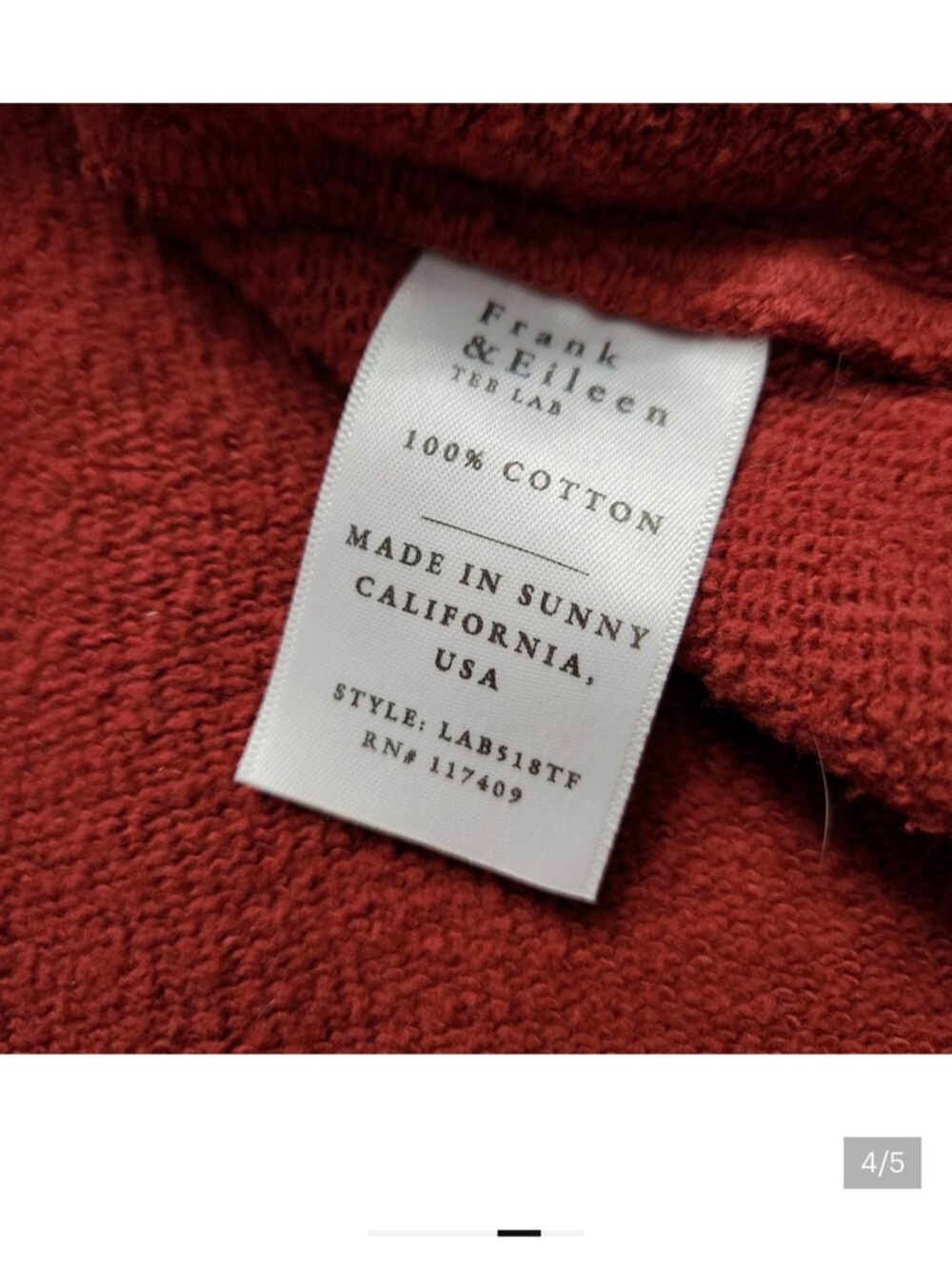 Frank & Eileen Effie Long Sleeve Funnel Neck cepelet triple fleece sweater small - Picture 4 of 5